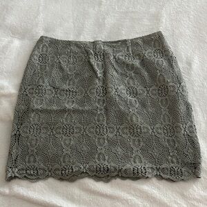 Garnet Hill Gray Lace Mini Skirt